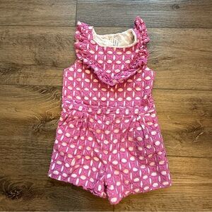 Janie and Jack Purple Eyelet Romper with White Lining